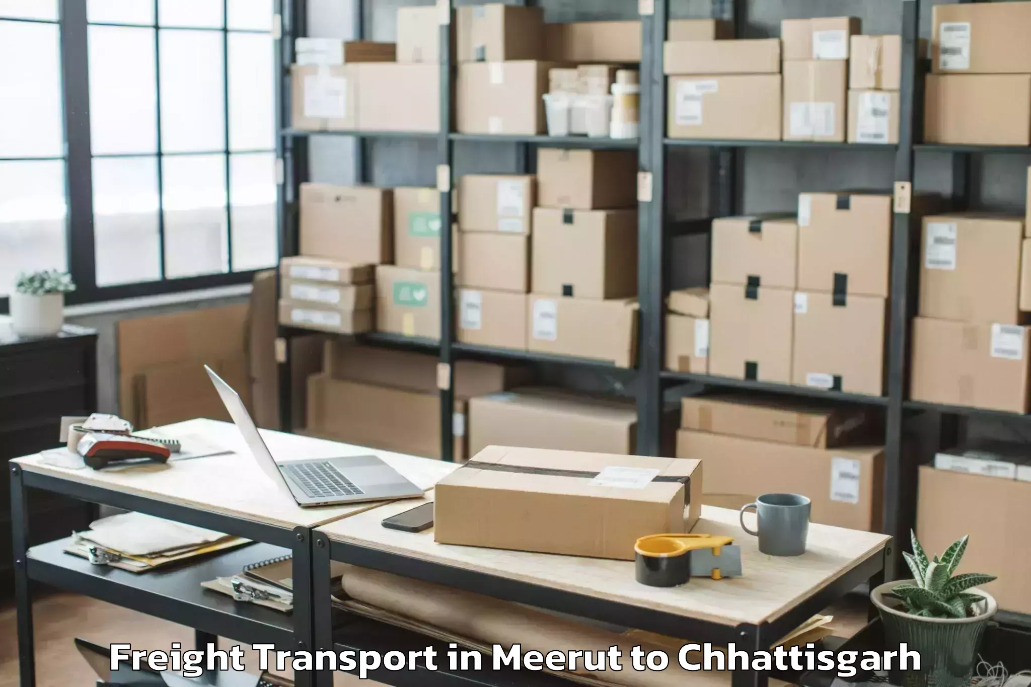 Easy Meerut to Bhairamgarh Freight Transport Booking